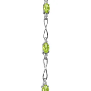 1.16 Carat 14K Solid Yellow Gold Show Goes On Peridot Diamond Bracelet