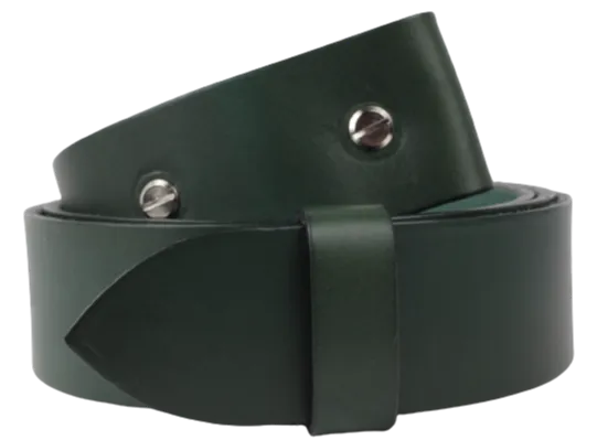 1.5" Wide Green Leather Belt Strap Replacement with Chicago Screws