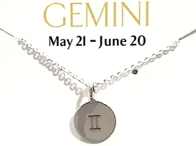 16" - 18" Sterling Silver Gemini Zodiac Necklace