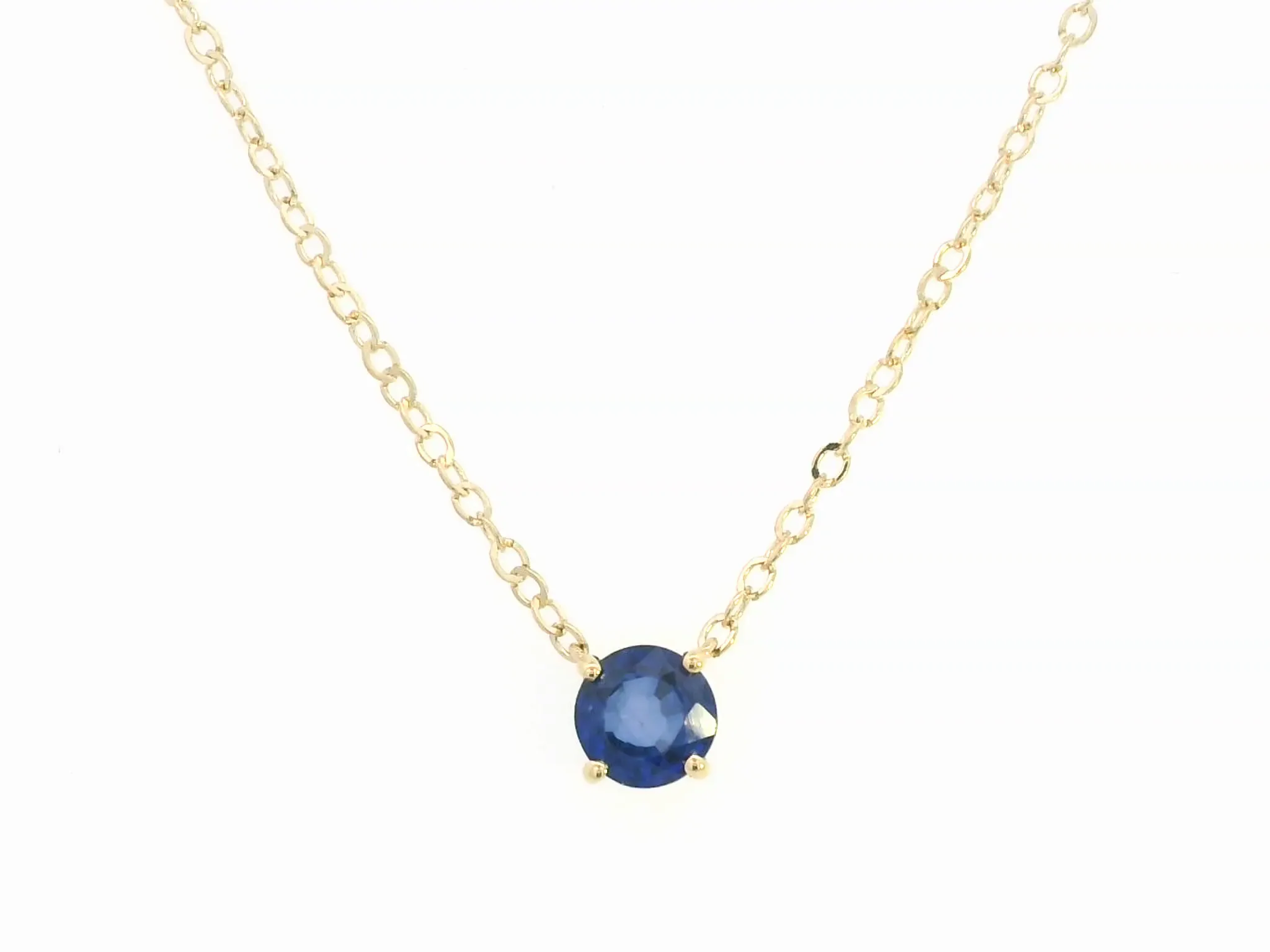 18K Gold Sapphire Necklace | Minimalist 0.89 Carat Blue Sapphire Pendant