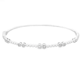 .25ct 14k White Gold Diamond Bangle