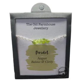925 Silver & Peridot Set August Birthstone 8" - 9" Bracelet