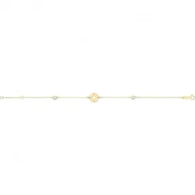 9ct Gold Compass Bracelet with Zirconia Stones