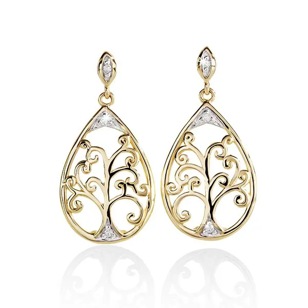 9CT GOLD DIAMOND EARRINGS