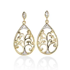 9CT GOLD DIAMOND EARRINGS