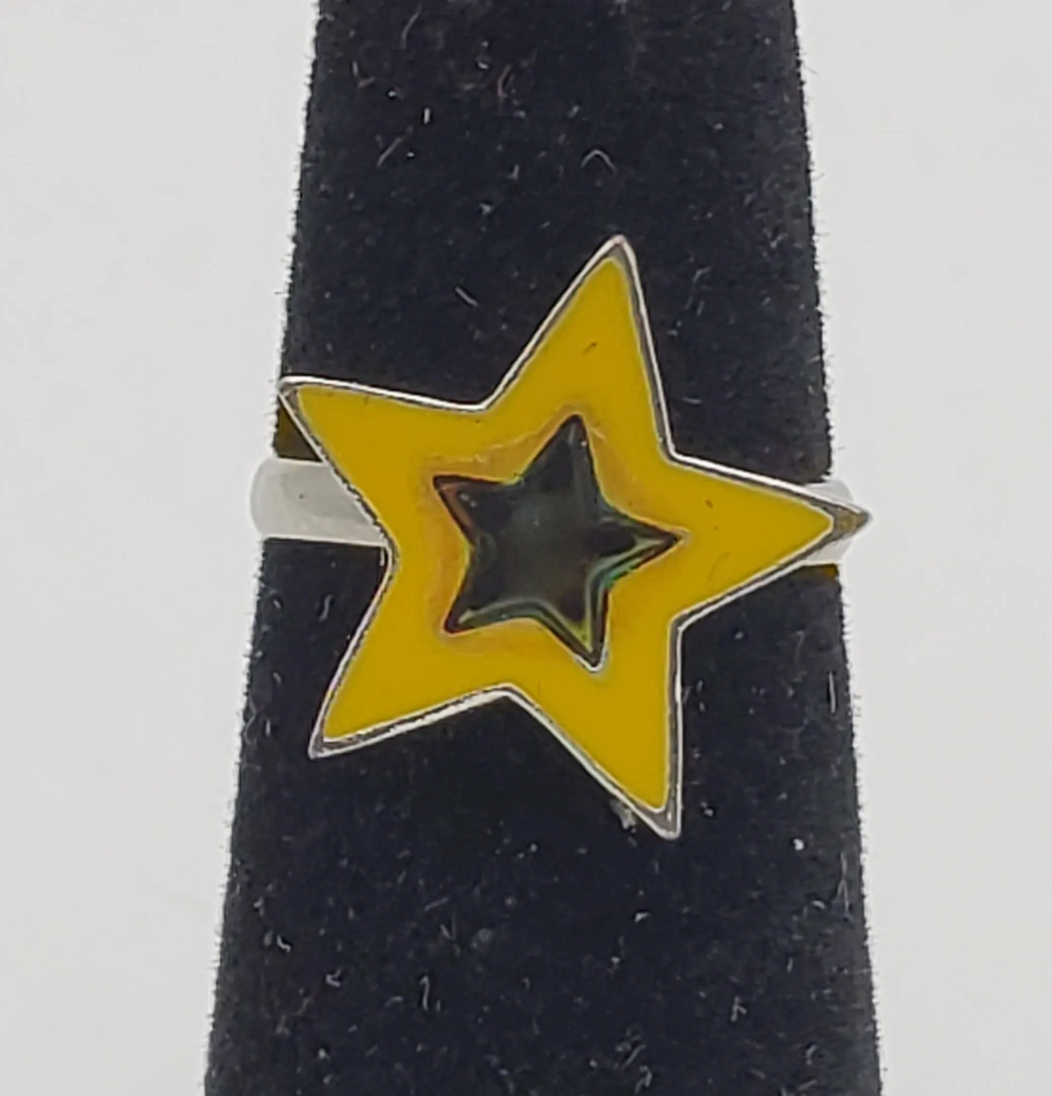 Adjustable Yellow & Blue Enamel Star Toe Ring - Size 2 