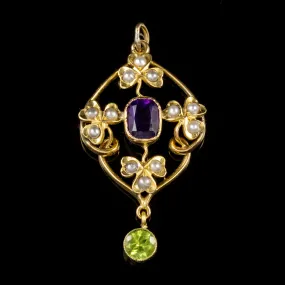 Antique Edwardian Suffragette Pendant 15Ct Yellow Gold Circa 1910