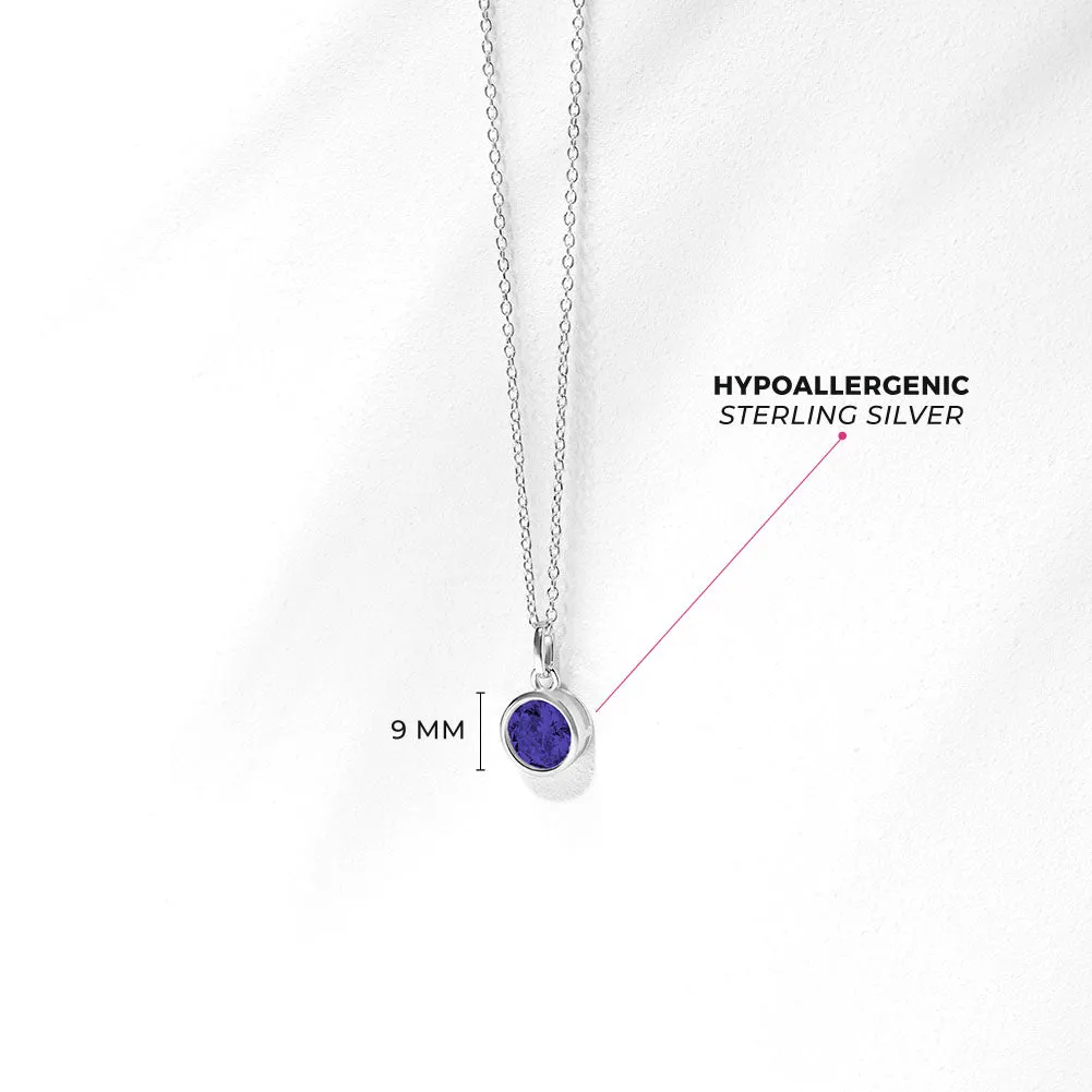 Birthstone Cubic Zirconia Pendant 9mm Kids / Children's / Girls Pendant/Necklace - Sterling Silver