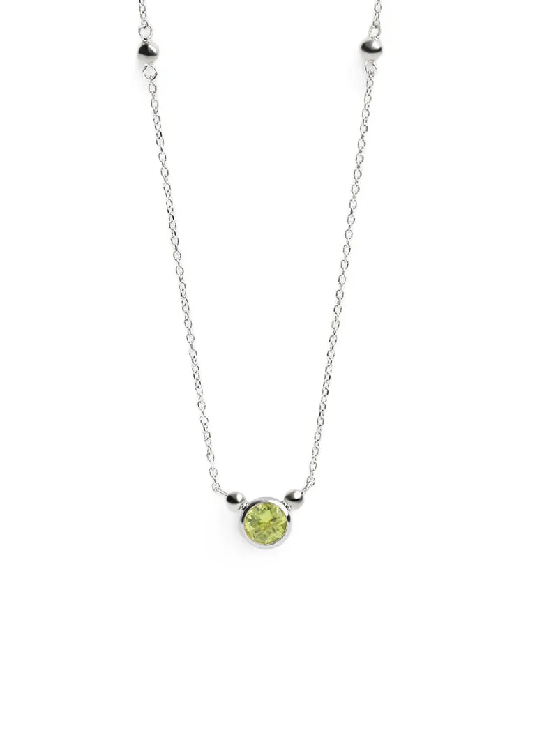 Bonheur Birthstone Necklace - Silver