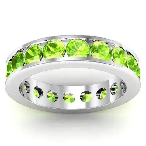 Channel Set Peridot Eternity Ring