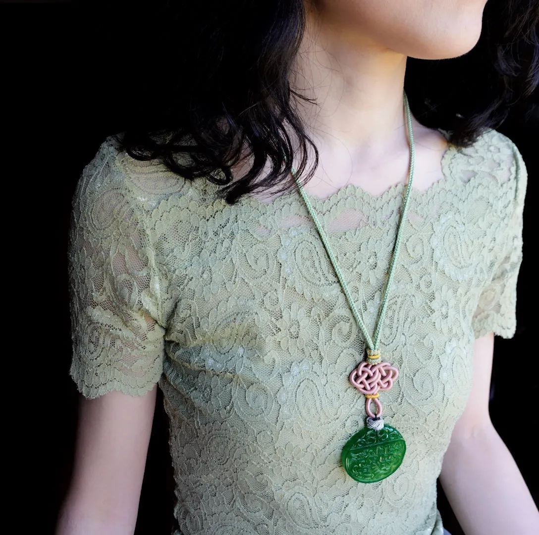 Chinese Knot Jade Pendant Necklace