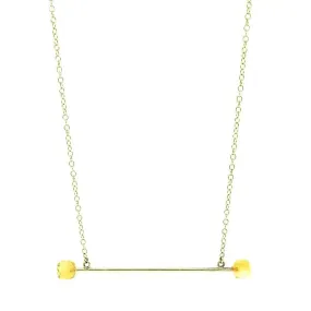 Citrine 9ct Gold Bar Necklace
