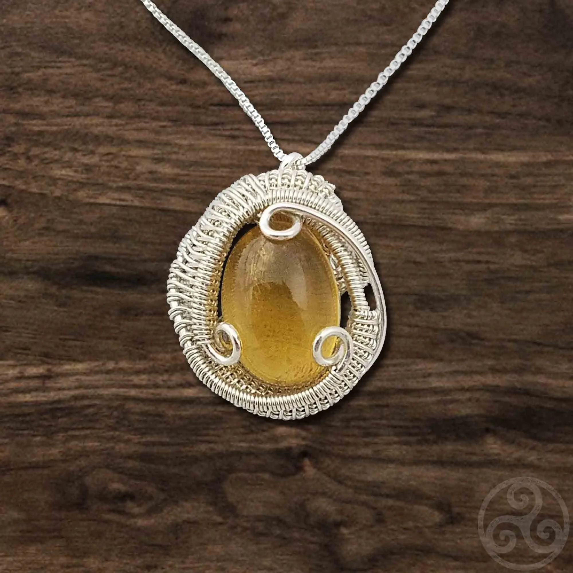 Citrine Wire Wrapped Necklace