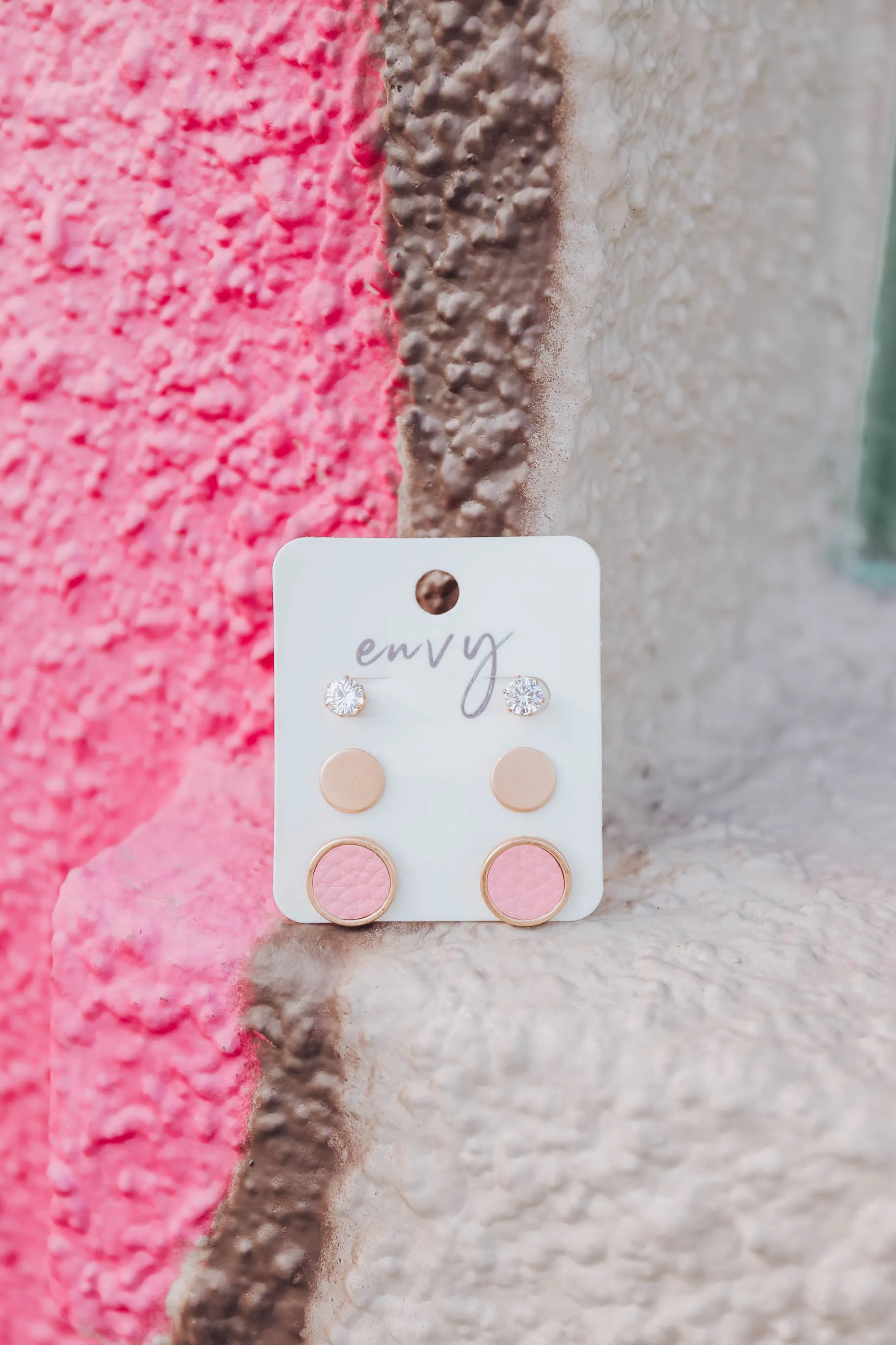 Delphi Stud Earring Set - Pink