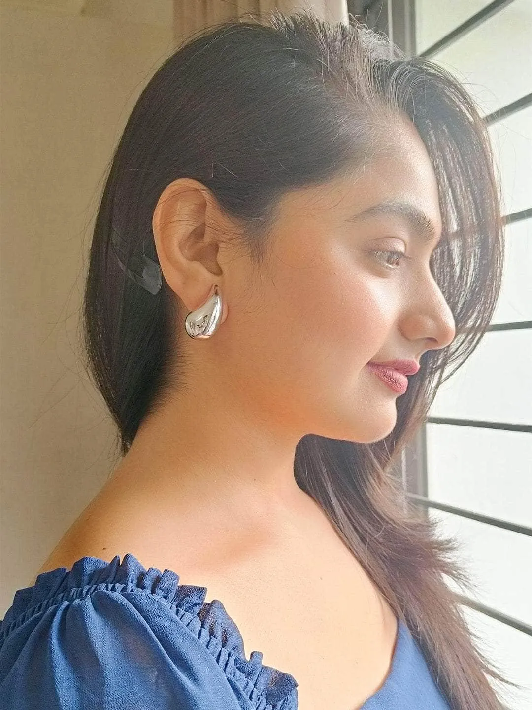Eggplant Earrings Silver