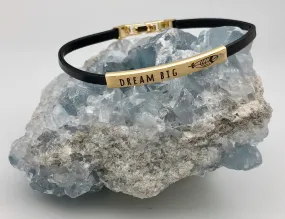 Gold Affirmation Feather Bracelet - Dream Big
