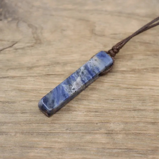 Healing Crystal Natural Stone Slice Pendants Necklace