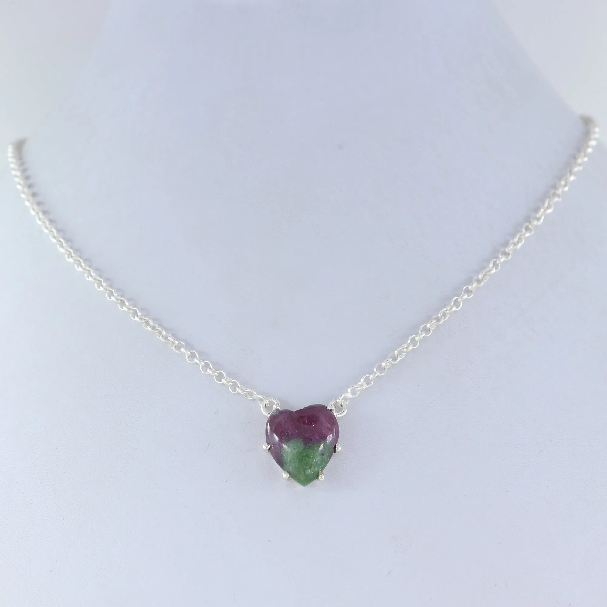 Lapis Lazuli Heart Shape Necklace, 925 Sterling Silver Handmade