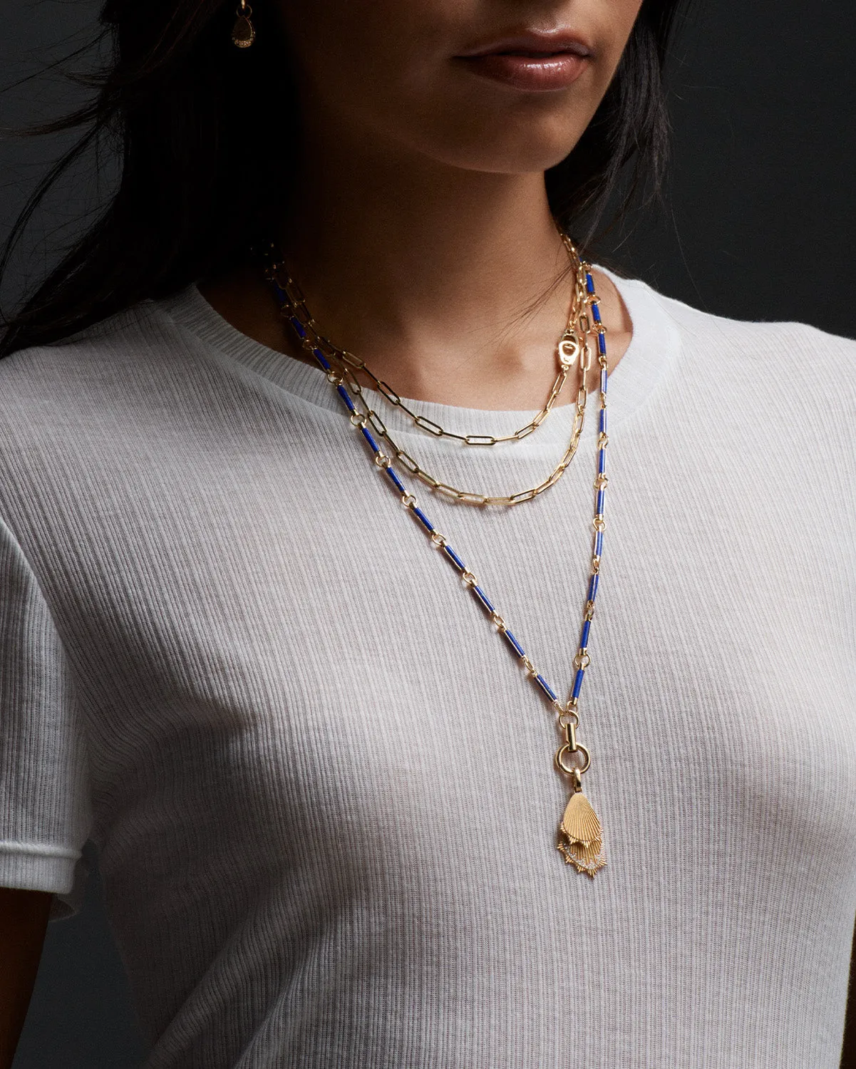 Lapis Stone Hanging Clockweight Chain