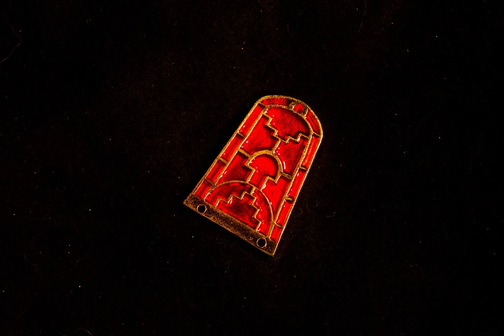 Large Sutton Hoo enamel belt tip - S-30