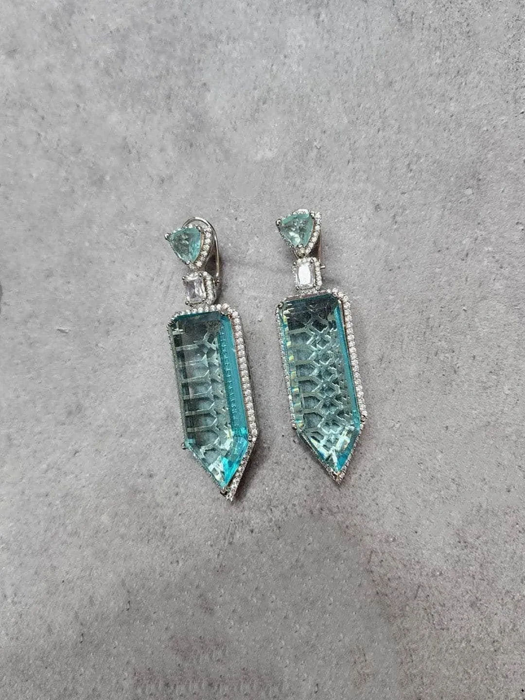Majestic Stone Diamond Danglers
