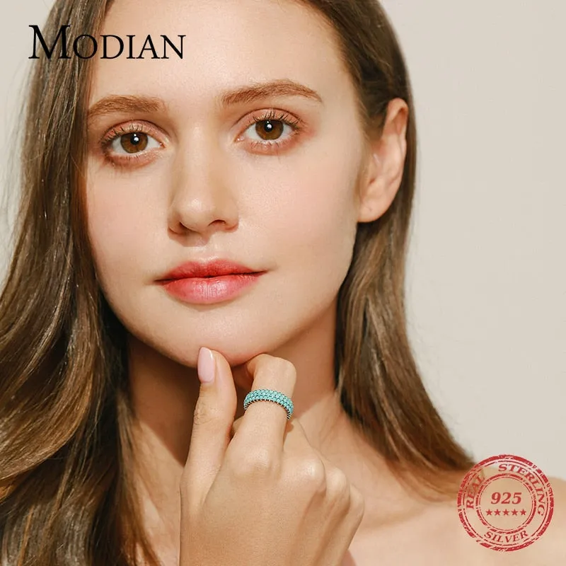 Modian Genuine 925 Sterling Silver Boho Ring