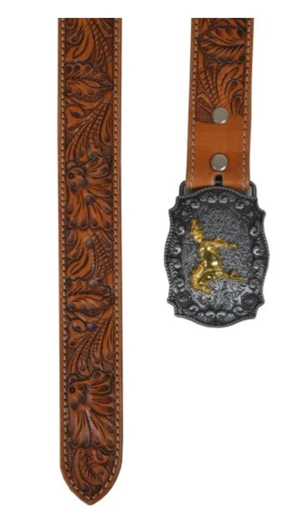 Myra Bag Brisk Leaves Hand-Tooled Leather Belt