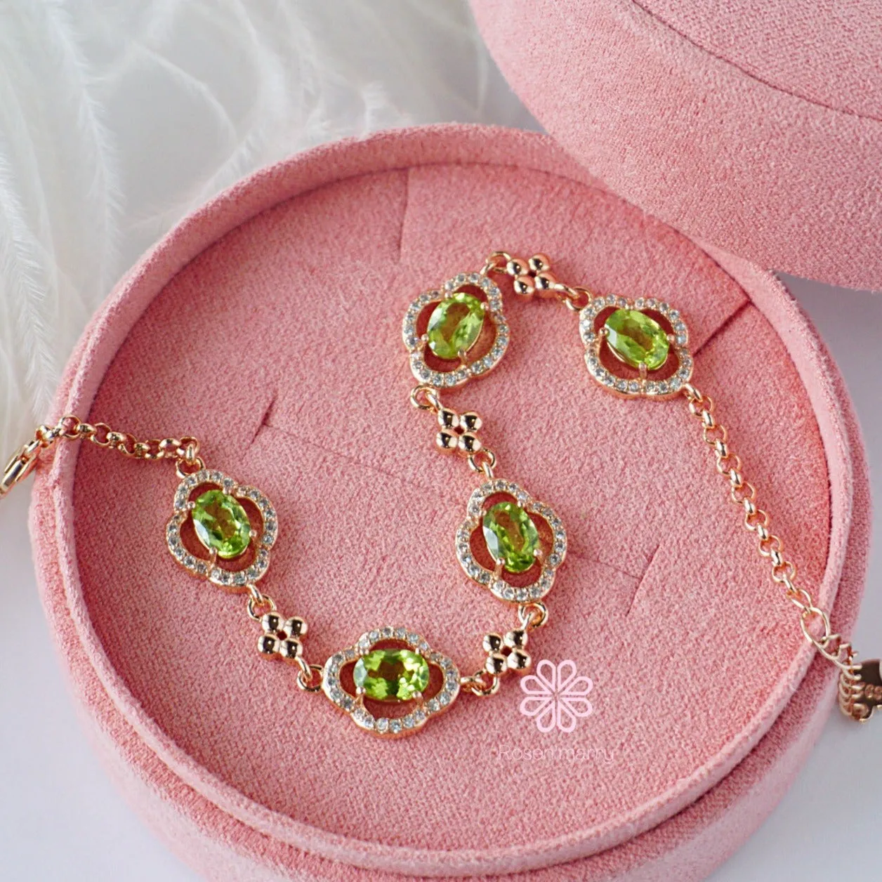 Natural Peridot Bracelet Sterling Silver925.