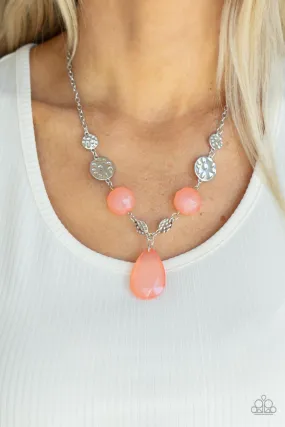 Open Door Jewelry - DEW What You Wanna DEW - Orange Necklace - Paparazzi Accessories