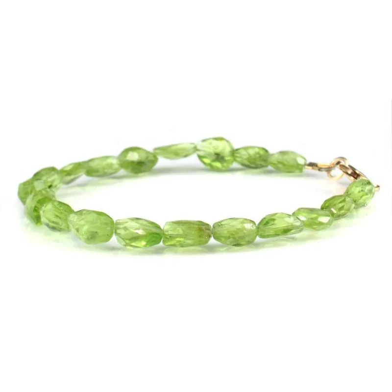 Peridot Bracelet with Gold Filled Lobster Clasp