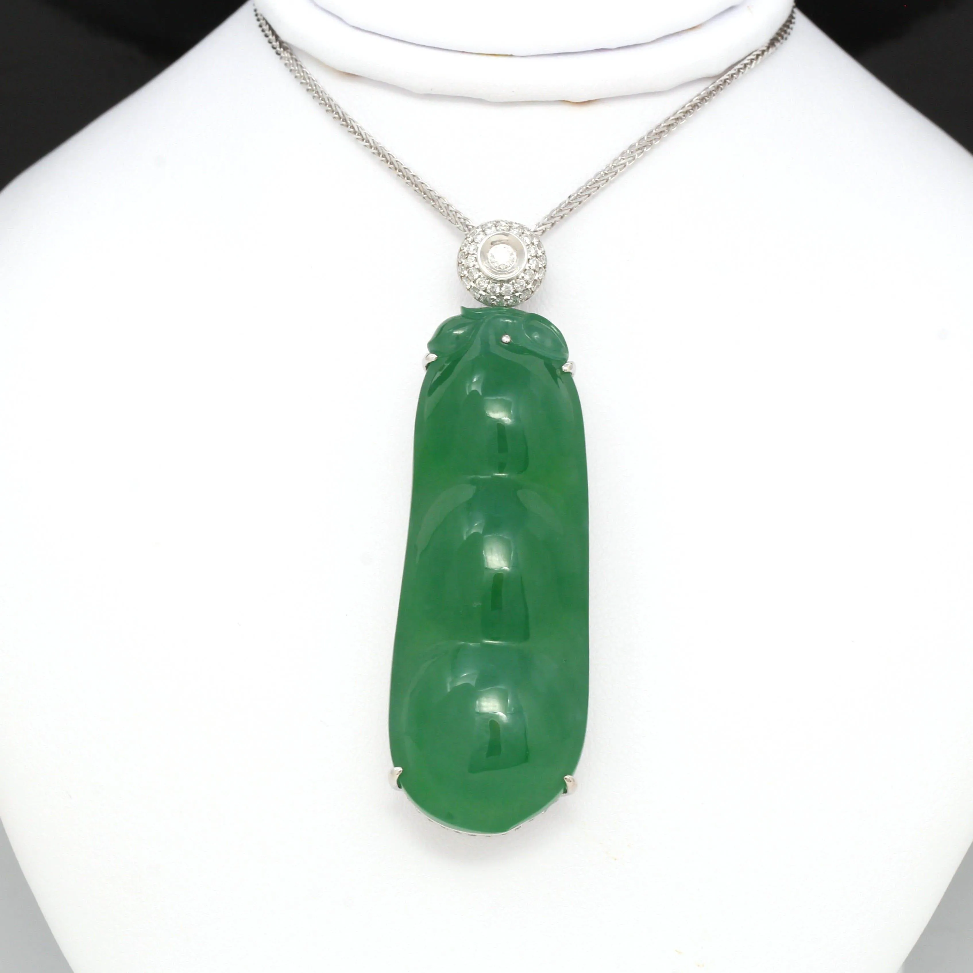 "Lucky Green Pea" High End Imperial Jadeite Baikalla Jewelry Signature Pendant