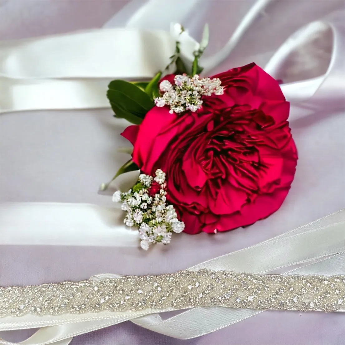 Rhinestone Ivory Wedding Bridal Belt