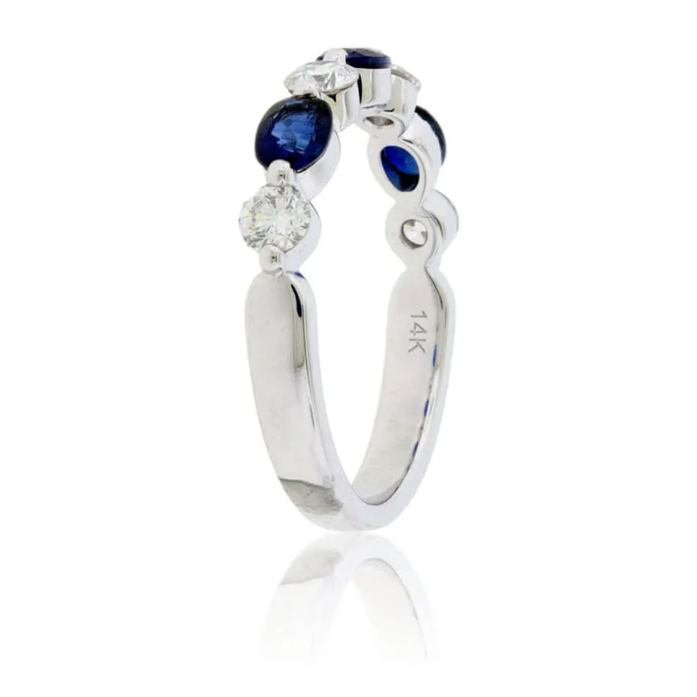 Sapphire and Diamond Alternating Band