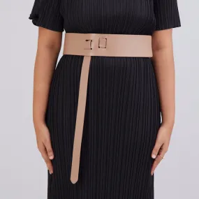 Self Knot Leather Belt - Dull Nude