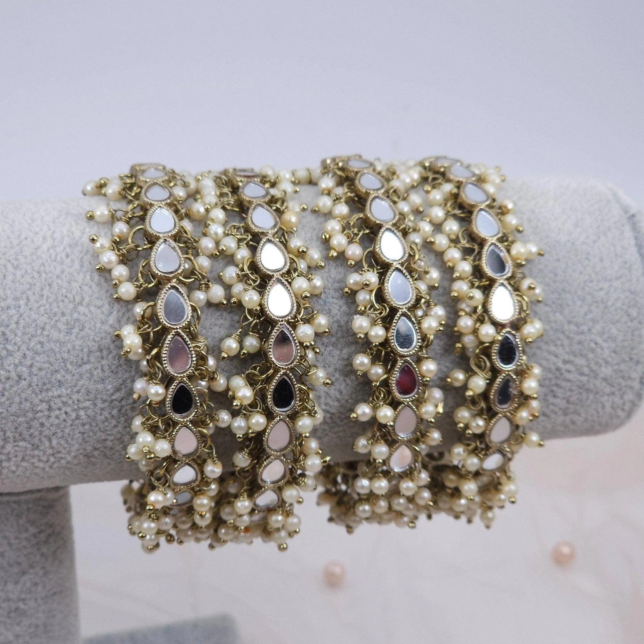 Set of 4 Mirror Bangles - Gold