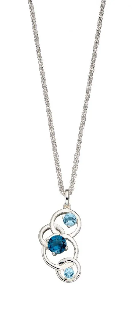 Silver Blue Topaz Necklace.