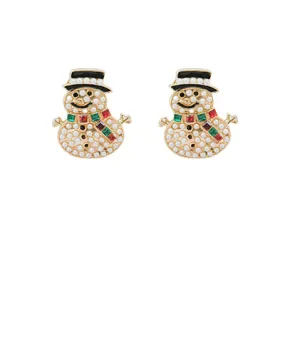 Snowman Beaded Stud Earrings