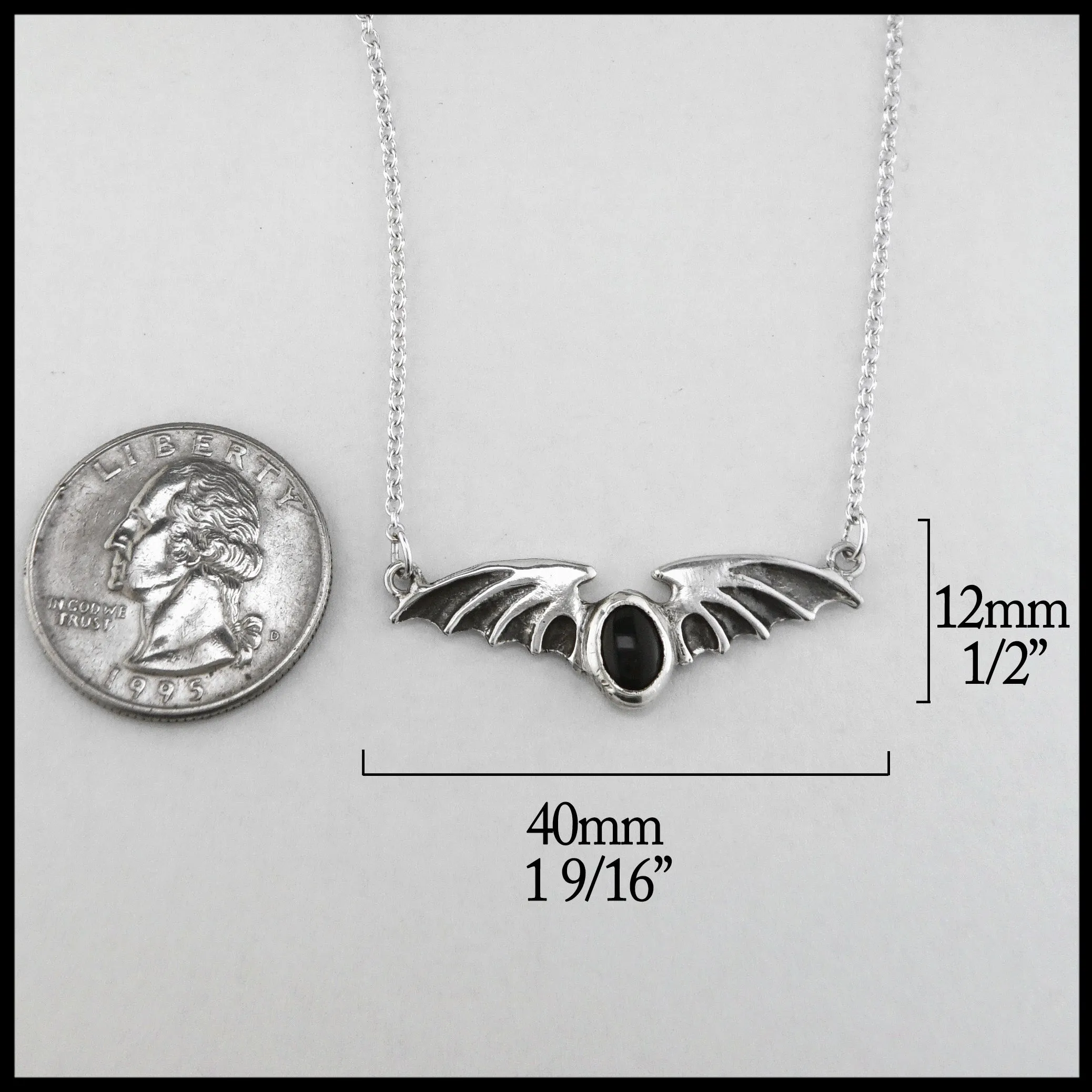Sterling Silver Bat Pendant