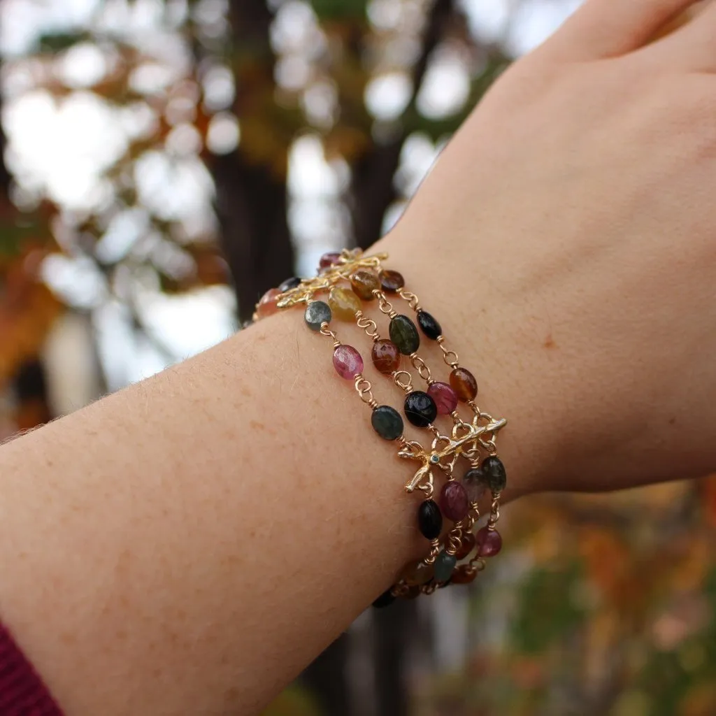 Tourmaline multi strand bracelet