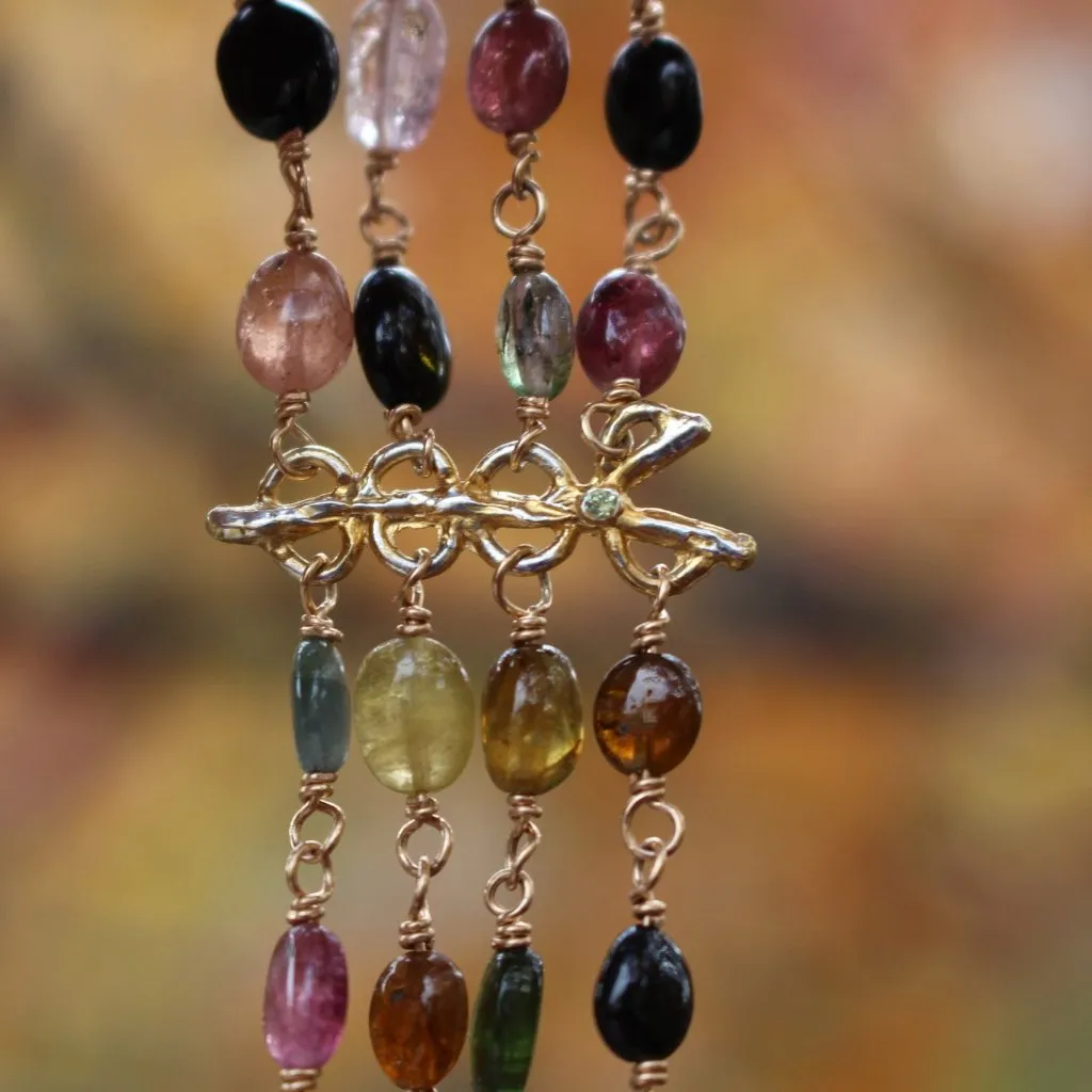 Tourmaline multi strand bracelet