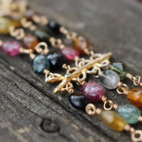 Tourmaline multi strand bracelet