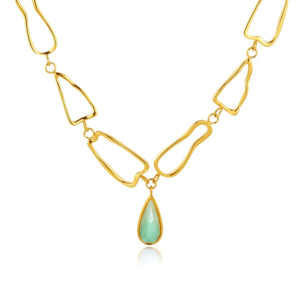 TRACEY CHEN | Pear Jadeite Pendant Modeling Nacklace