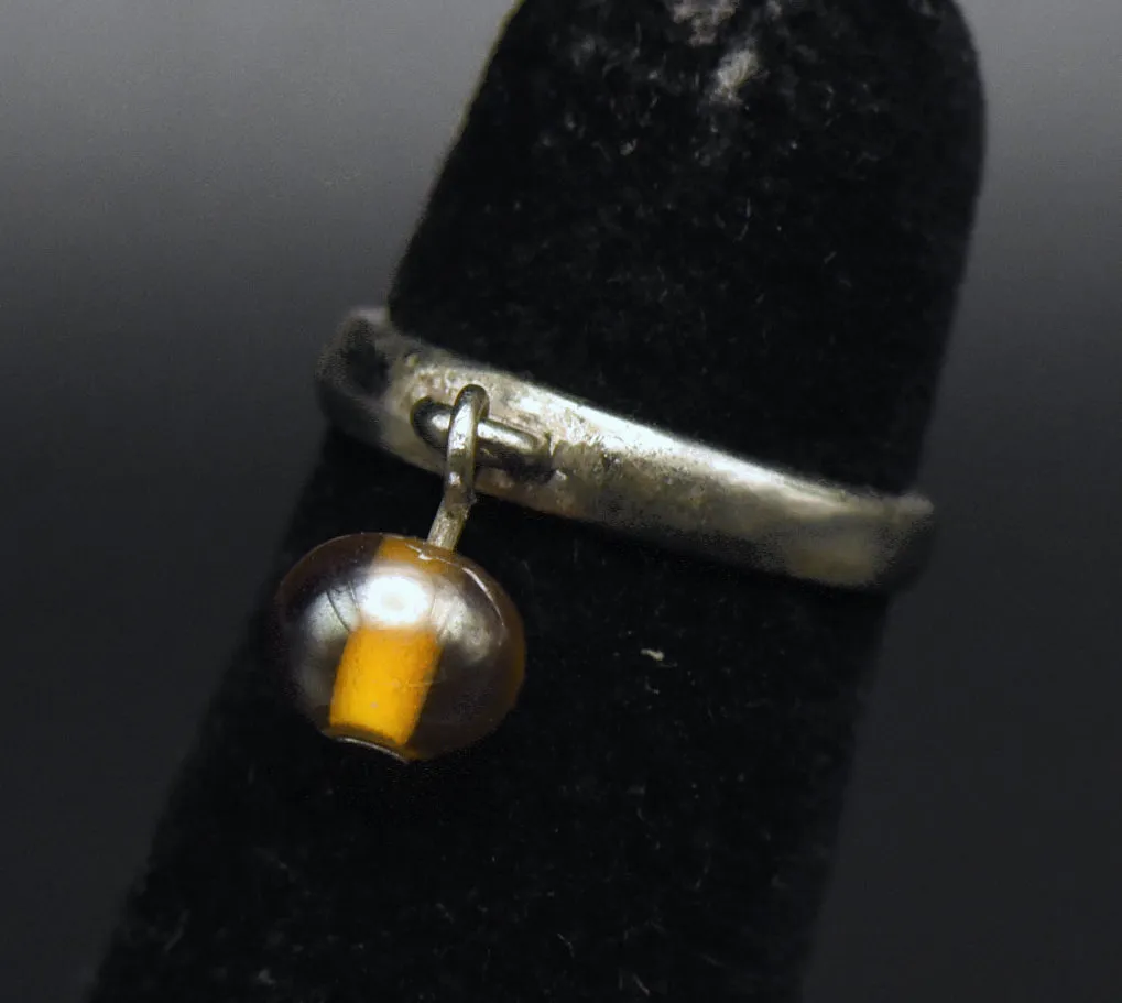 Vintage Adjustable Dangle Bead Toe Ring