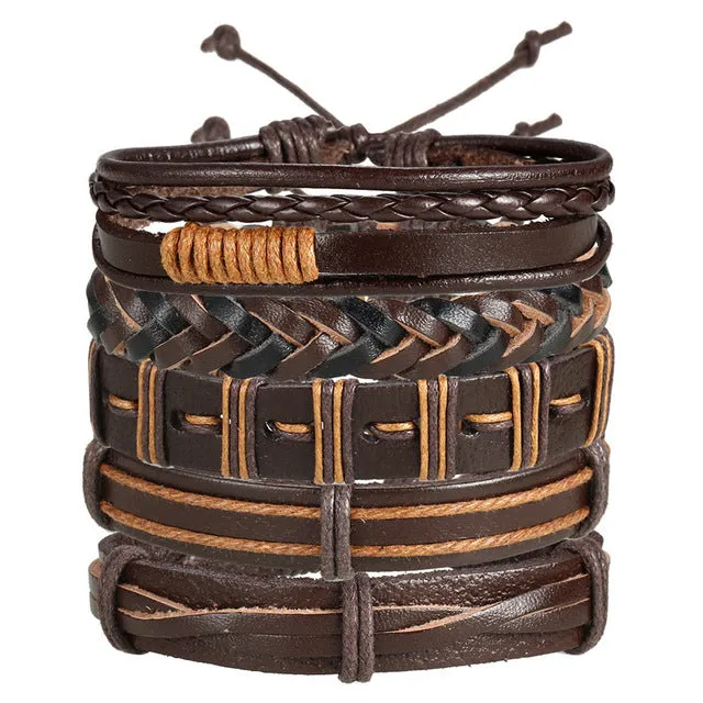 Vintage Multiple Charm Unisex Bracelets Set